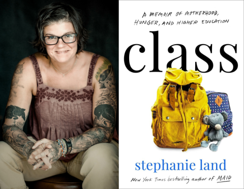 Author Stephanie Land pictured next to her newest memoir, Class.