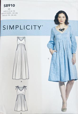 Simplicity pattern with three different versions of dress design