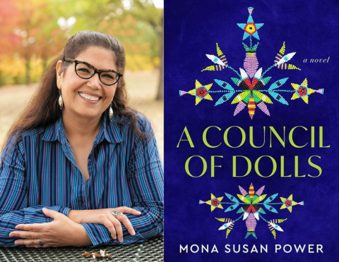 Mona Susan Power and book cover for A Council of Dolls