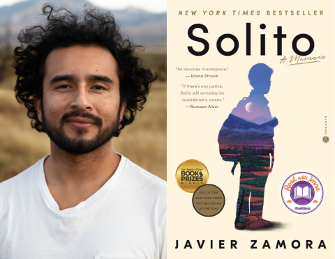 Javier Zamora and the cover for Solito