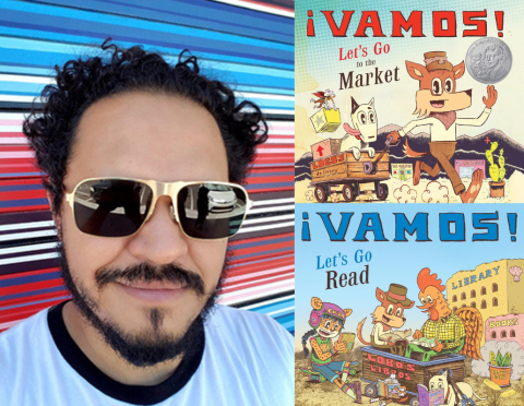Author Raúl the Third with covers from book series ¡Vamos!
