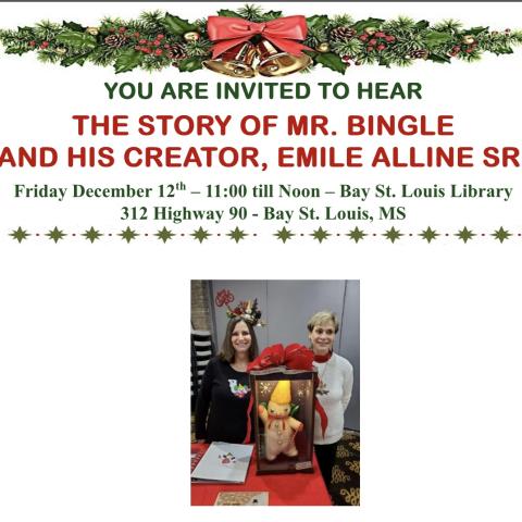 flier announcing mr. bingle at bsl library