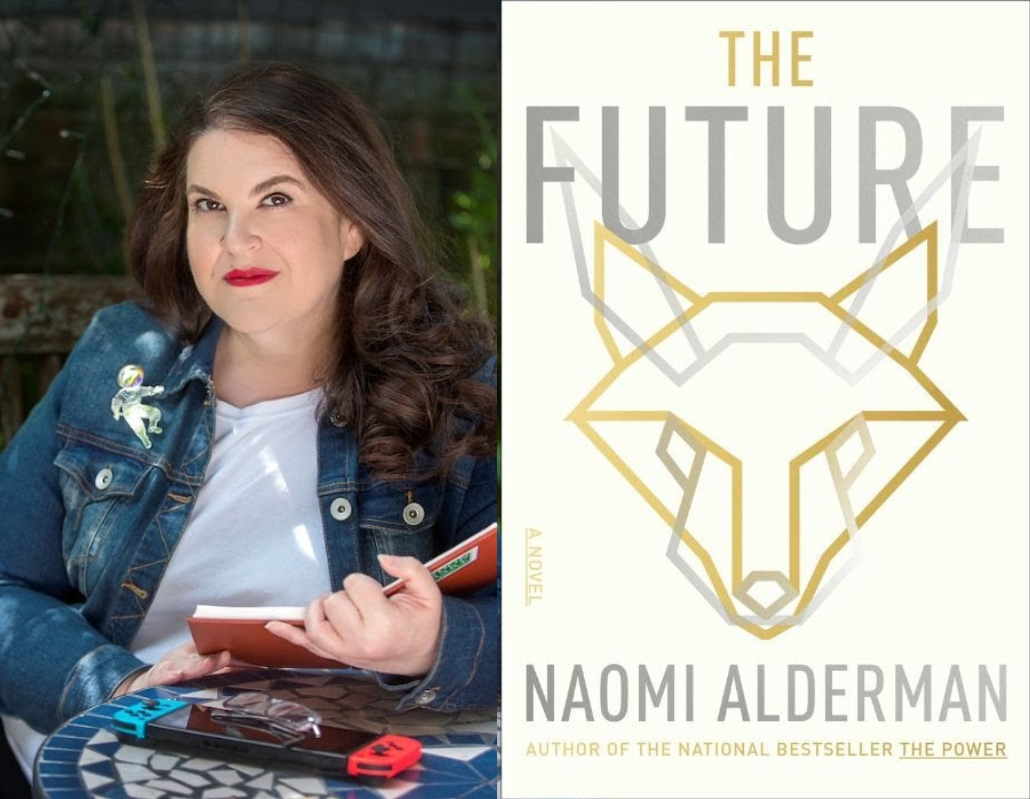 Image of Naomi Alderman and the cover of the book The Future