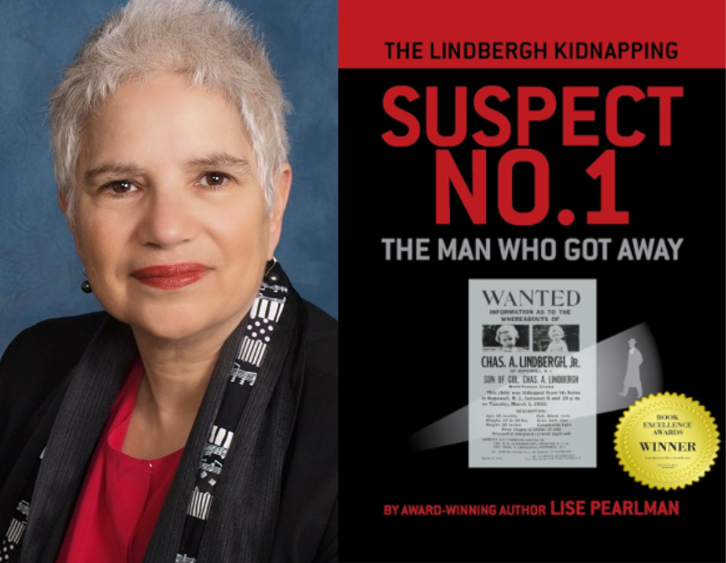 Headshot of author Lise Pearlman and book cover for Suspect No. 1: The Man Who Got Away