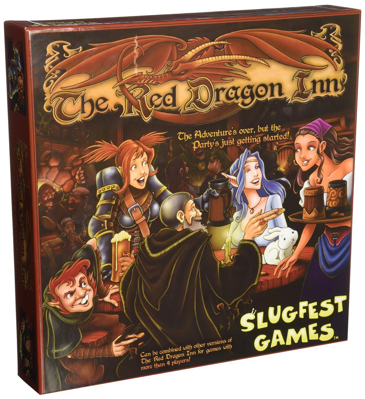picture of the front of the box of The Red Dragon Inn tabletop game